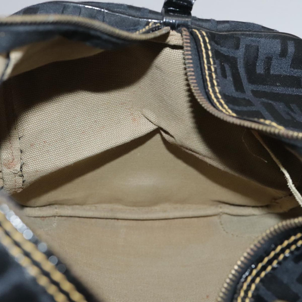 FENDI Zucca Canvas Boston Bag Black 99966