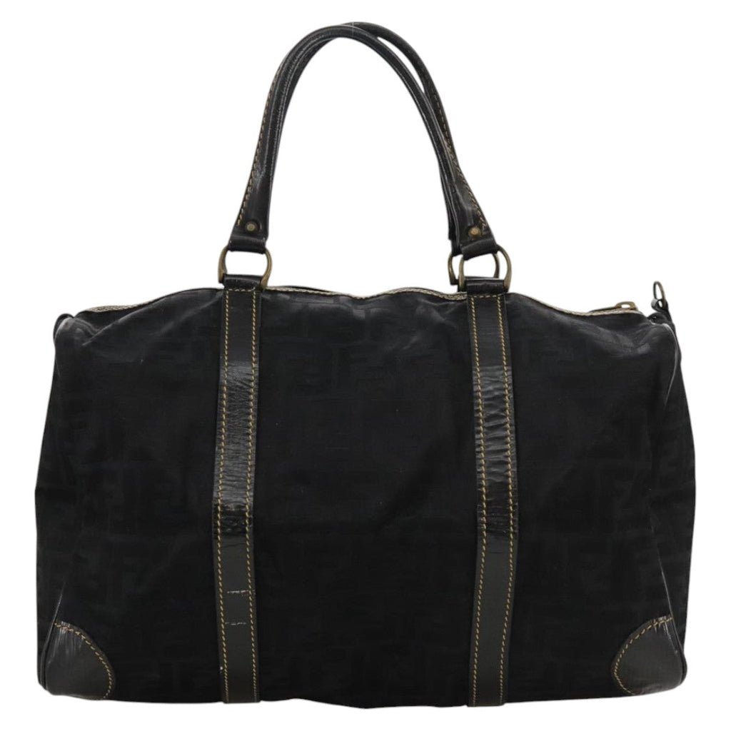 FENDI Zucca Canvas Boston Bag Black 99966