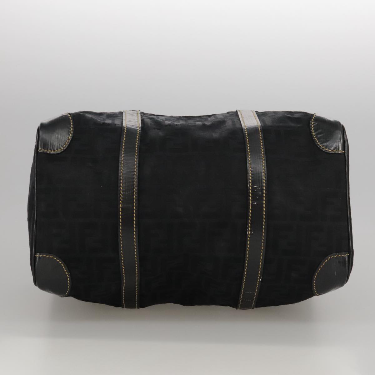 FENDI Zucca Canvas Boston Bag Black 99966
