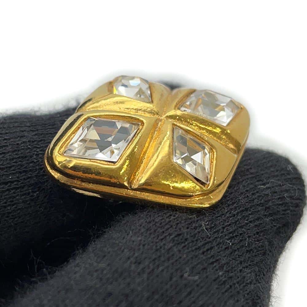 CHANEL Bijoux Square Earring Gold Metal