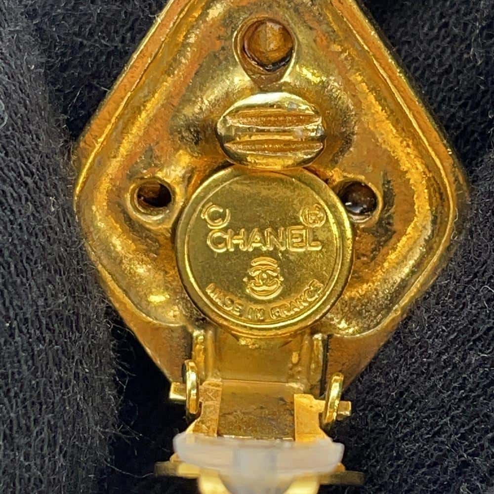 CHANEL Bijoux Square Earring Gold Metal