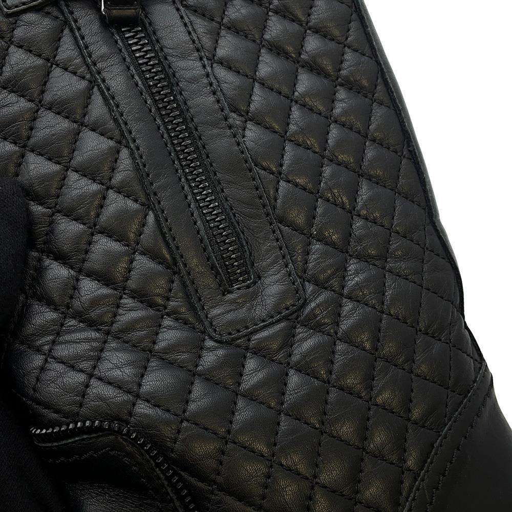 CHANEL CC Logo Engineer Boots Black Leather Size 34