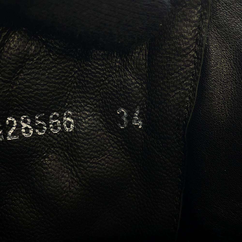 CHANEL CC Logo Engineer Boots Black Leather Size 34