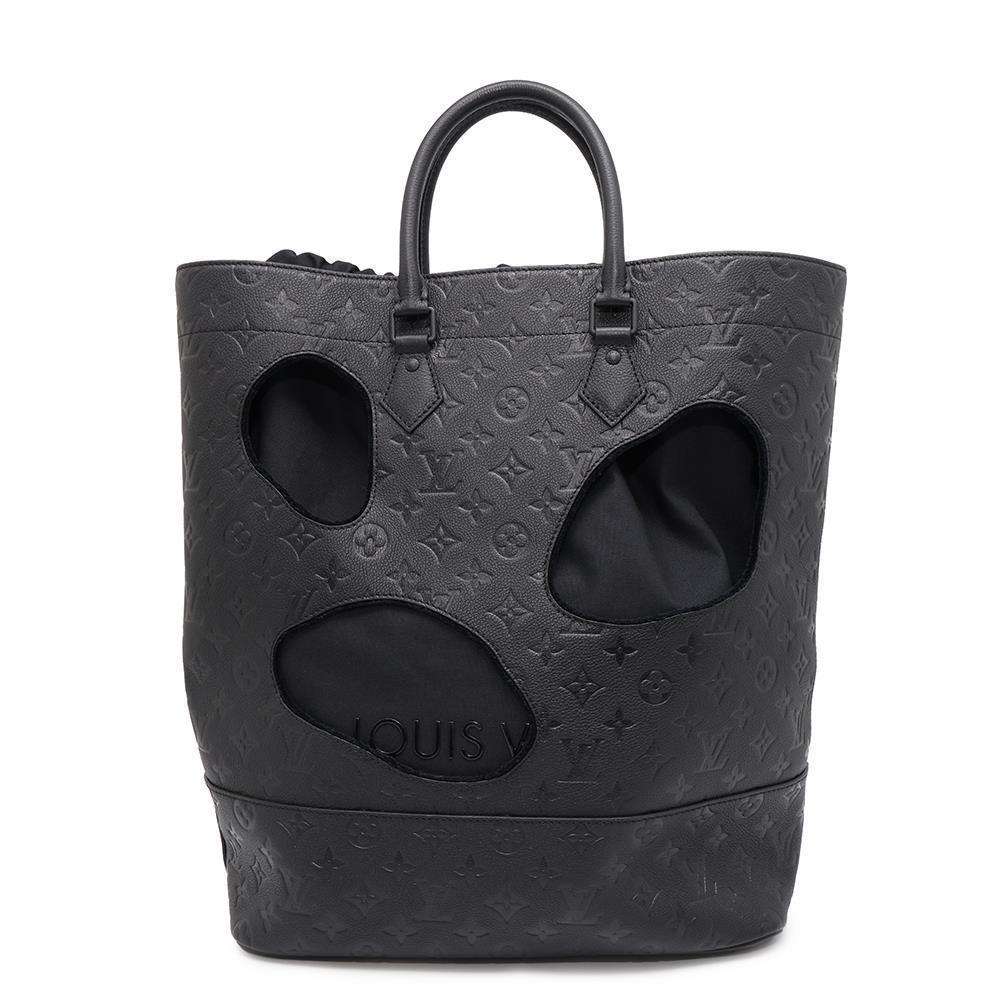 LOUIS VUITTON With Holes Tote Bag Noir M58661 Monogram Empreinte Leather Size MM