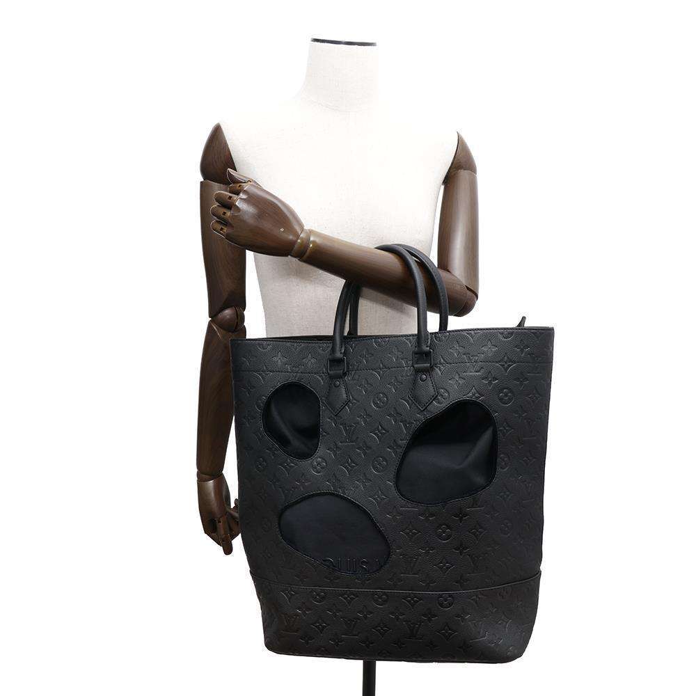 LOUIS VUITTON With Holes Tote Bag Noir M58661 Monogram Empreinte Leather Size MM