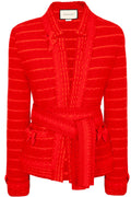 GUCCI Knit Jacket Red with Belt