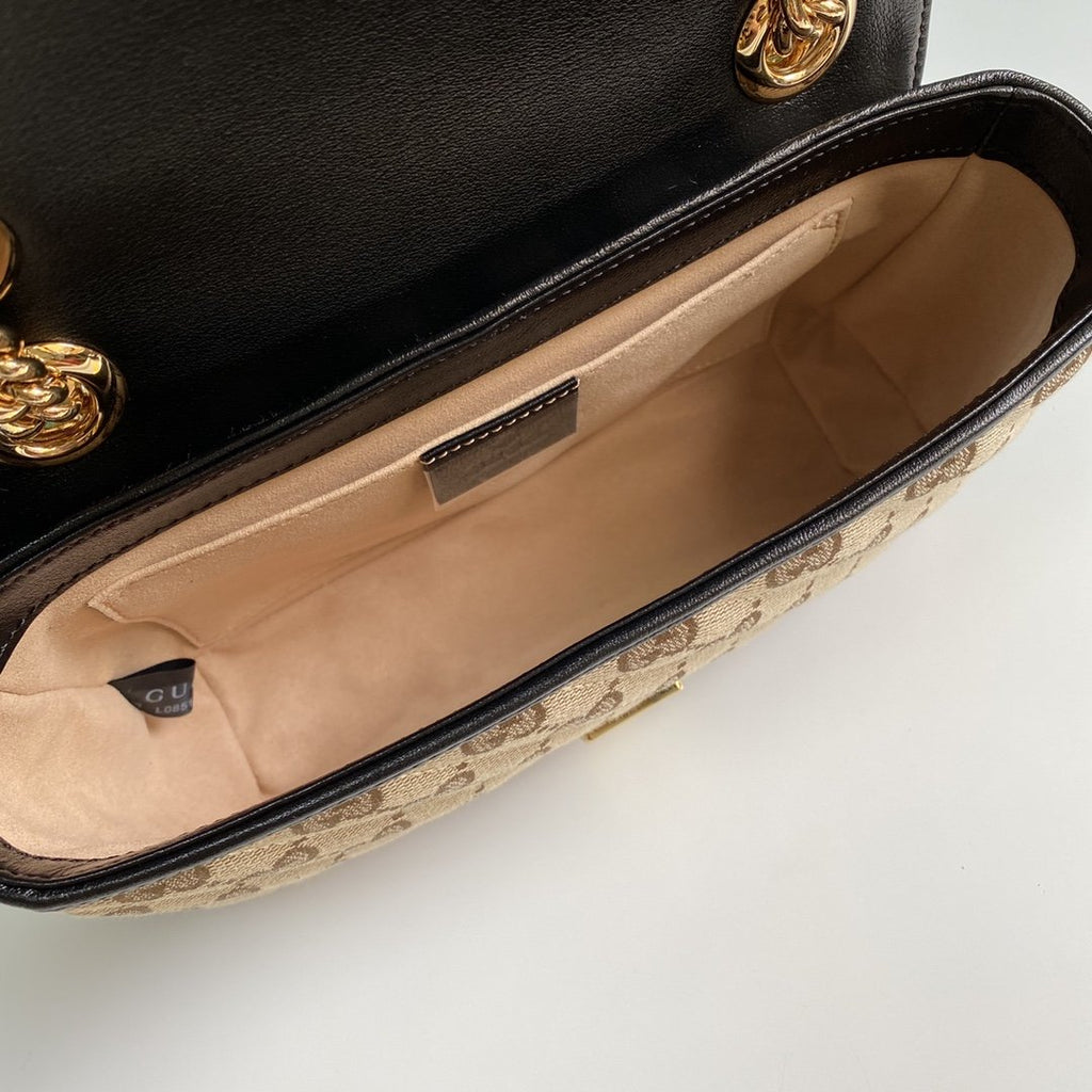 Glami Marmont MatelassÃƒÂ© Mini Bag Beige/Ebony GLAMIagonal MatelassÃƒÂ© Original Glami Canvas For Women  8.5in/22cm 446744