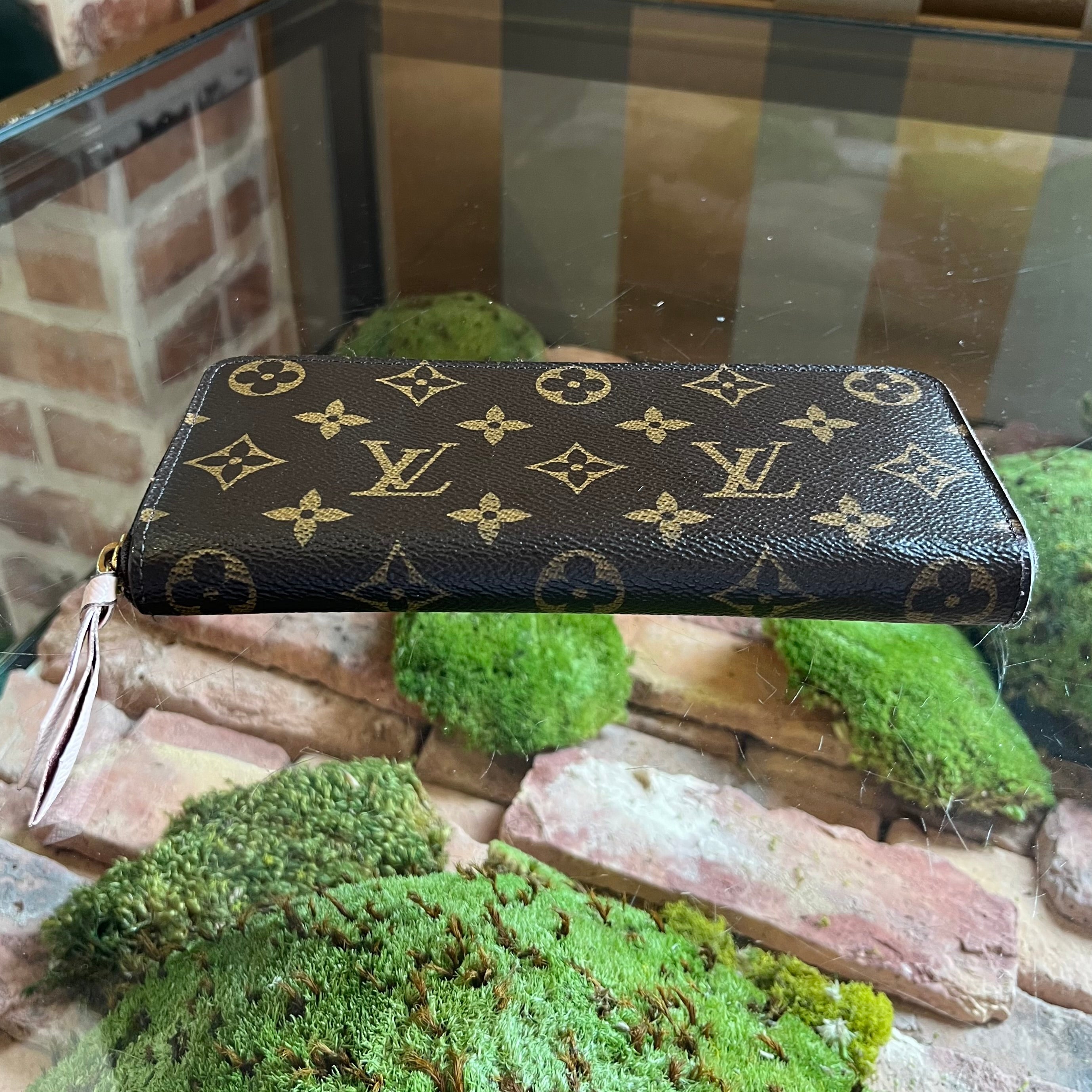 LOUIS VUITTON Clemence Monogram Rose Ballerine Wallet