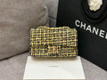 CHLMini Yellow Tweed Flap Bag For Women 20cm/7.5in