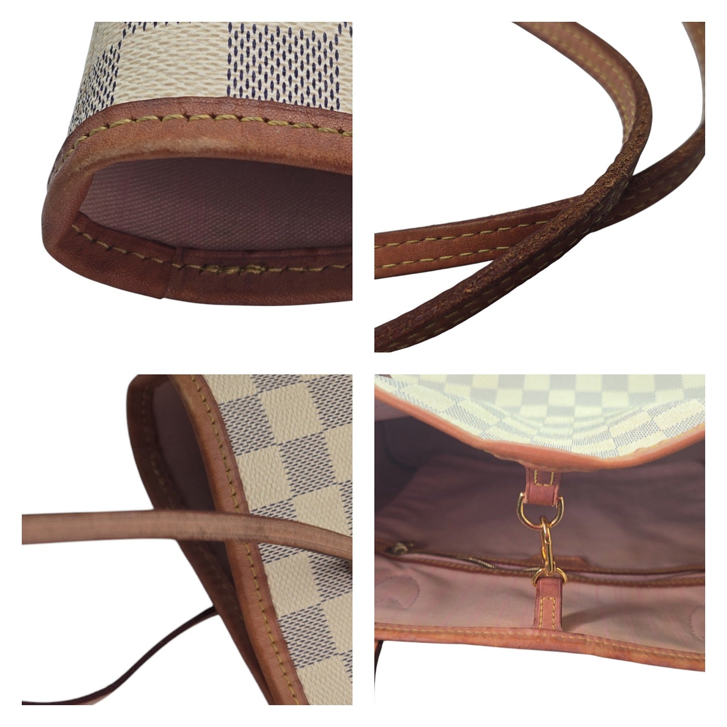 Louis Vuitton Neverfull Damier Azur GM Tote Rose Ballerine