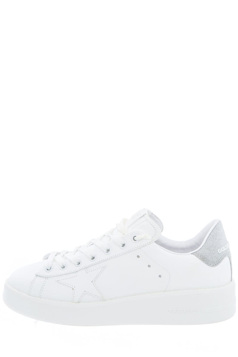 Golden Goose White & Silver Pure Star Sneakers SZ 37
