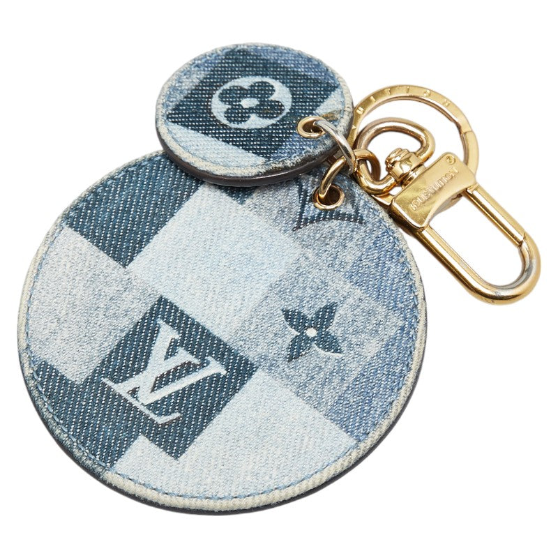 Louis Vuitton Monogram Denim Porteokle Keyher M69017 Blue Red Denim Leather  Louis Vuitton