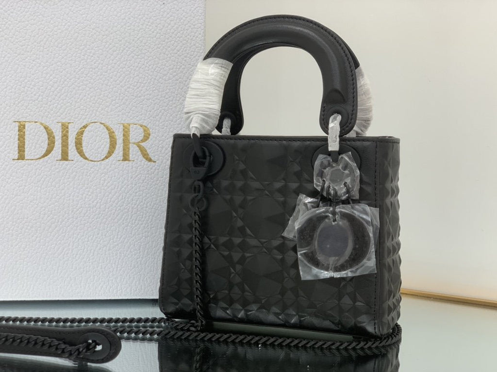 GLAMI Mini Lady Bag Black Cannage with Beaded Motif, Black, For Women WomenÃ¢â‚¬â„¢s Handbags, Crossbody Bags, 18cm CD M0505SNEA_M900