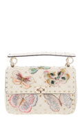 Valentino Ivory Rockstud Sequin Butterfly Handbag