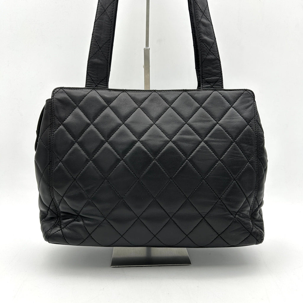 Chanel Vintage Quilted CC Pocket Tote - Black Totes, Handbags ch9993vf