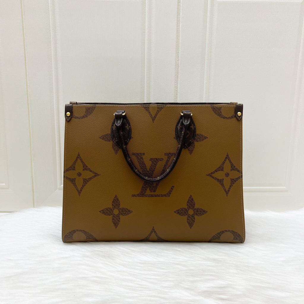 LV Onthego MM in Reverse Giant Monogram Canvas and GHW