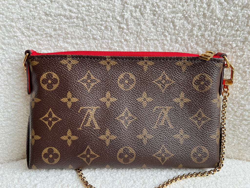 Louis Vuitton Red and Monogram Pallas Pochette