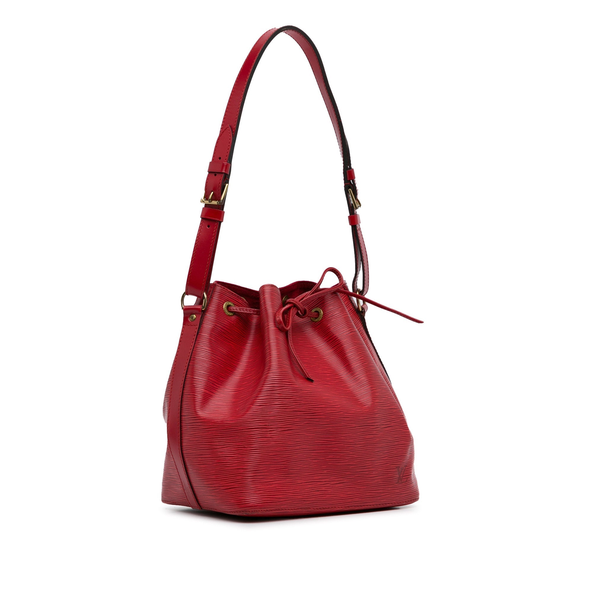 Red Louis Vuitton Epi Petit Noe Bucket Bag