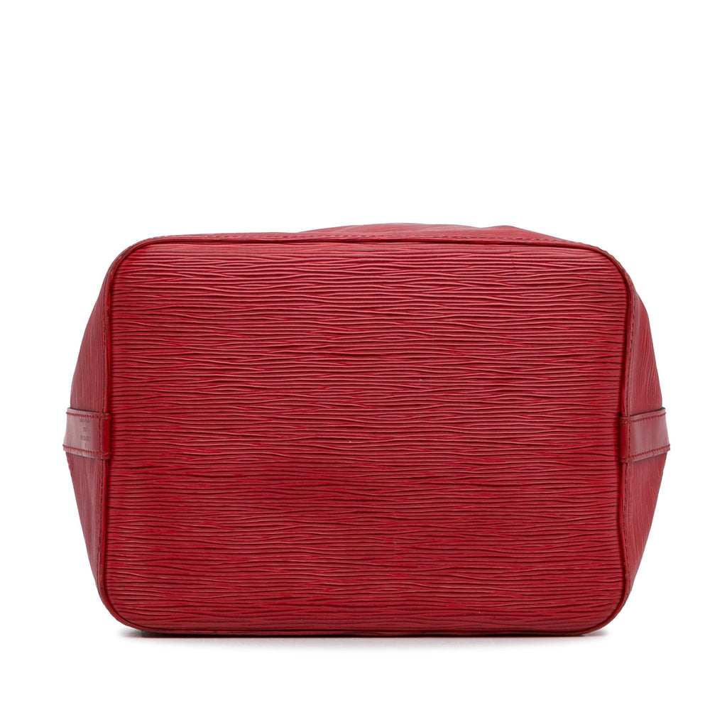Red Louis Vuitton Epi Petit Noe Bucket Bag