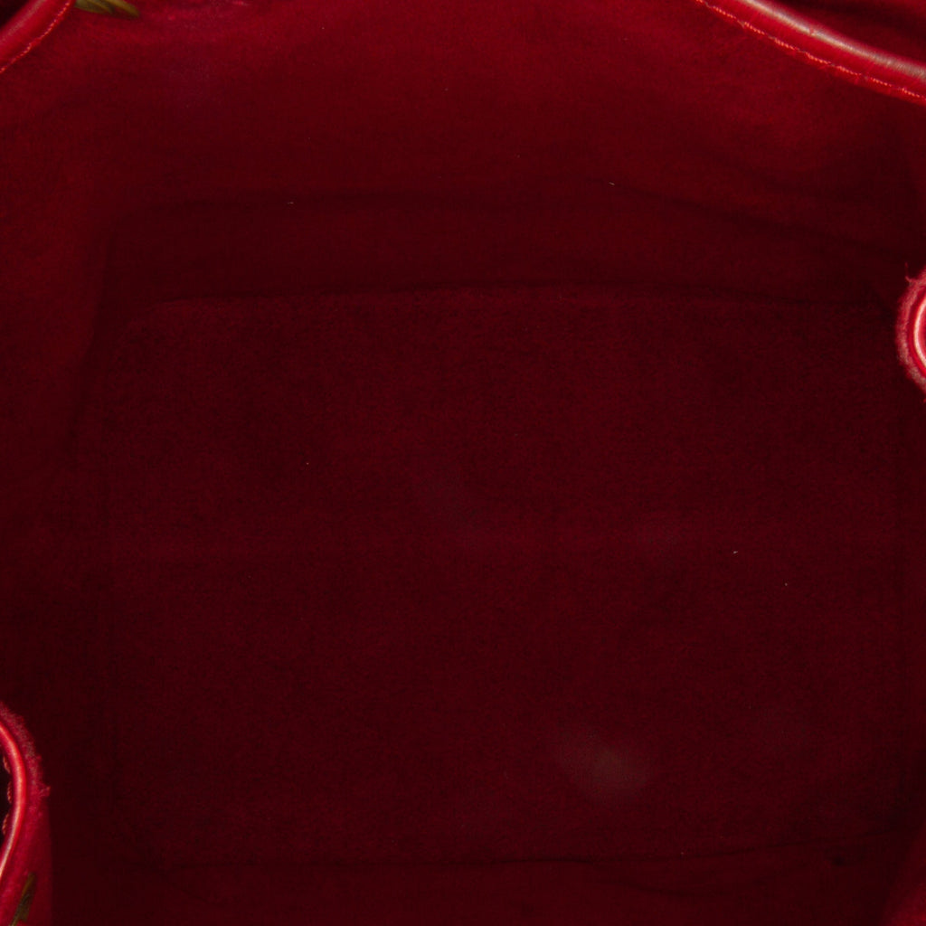 Red Louis Vuitton Epi Petit Noe Bucket Bag
