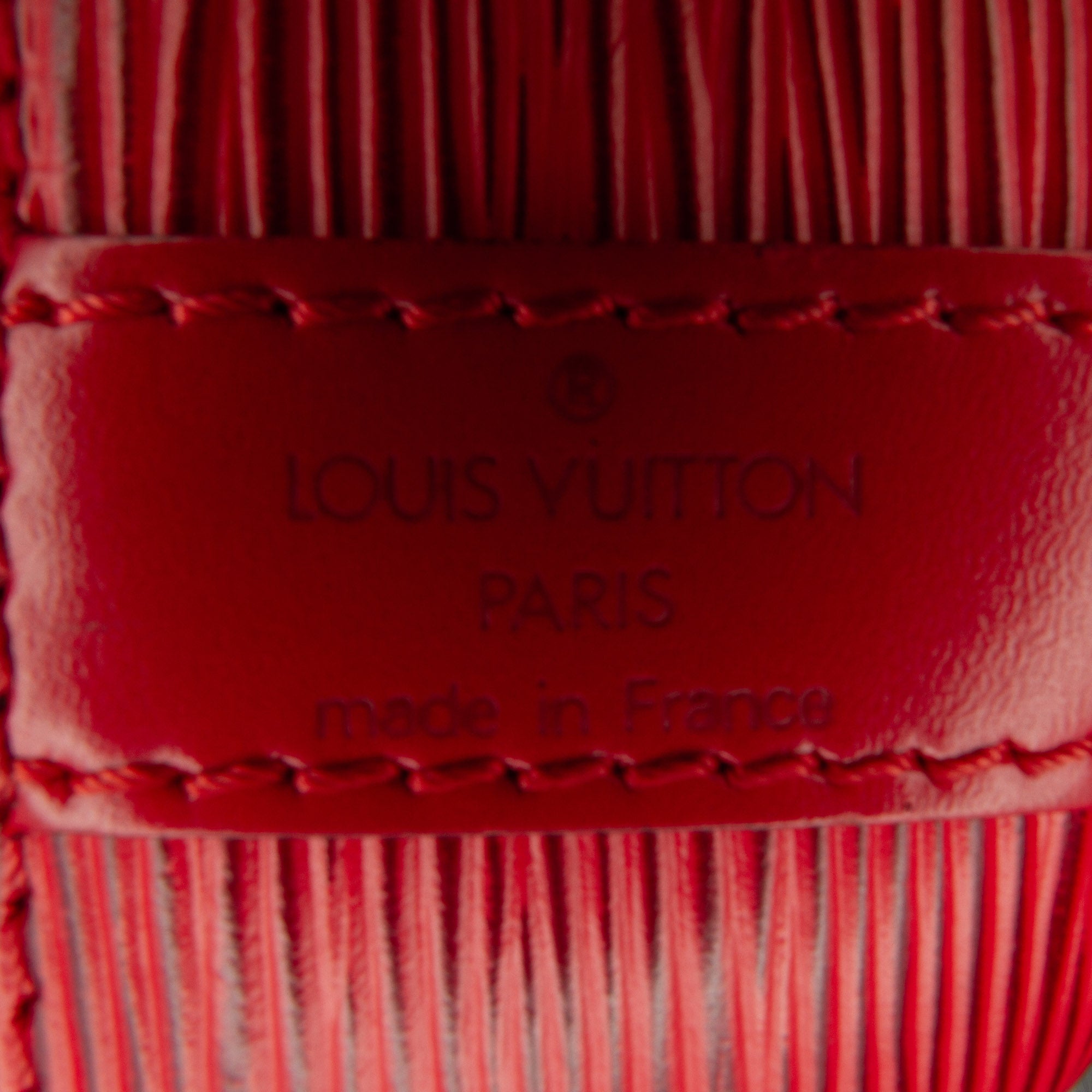 Red Louis Vuitton Epi Petit Noe Bucket Bag