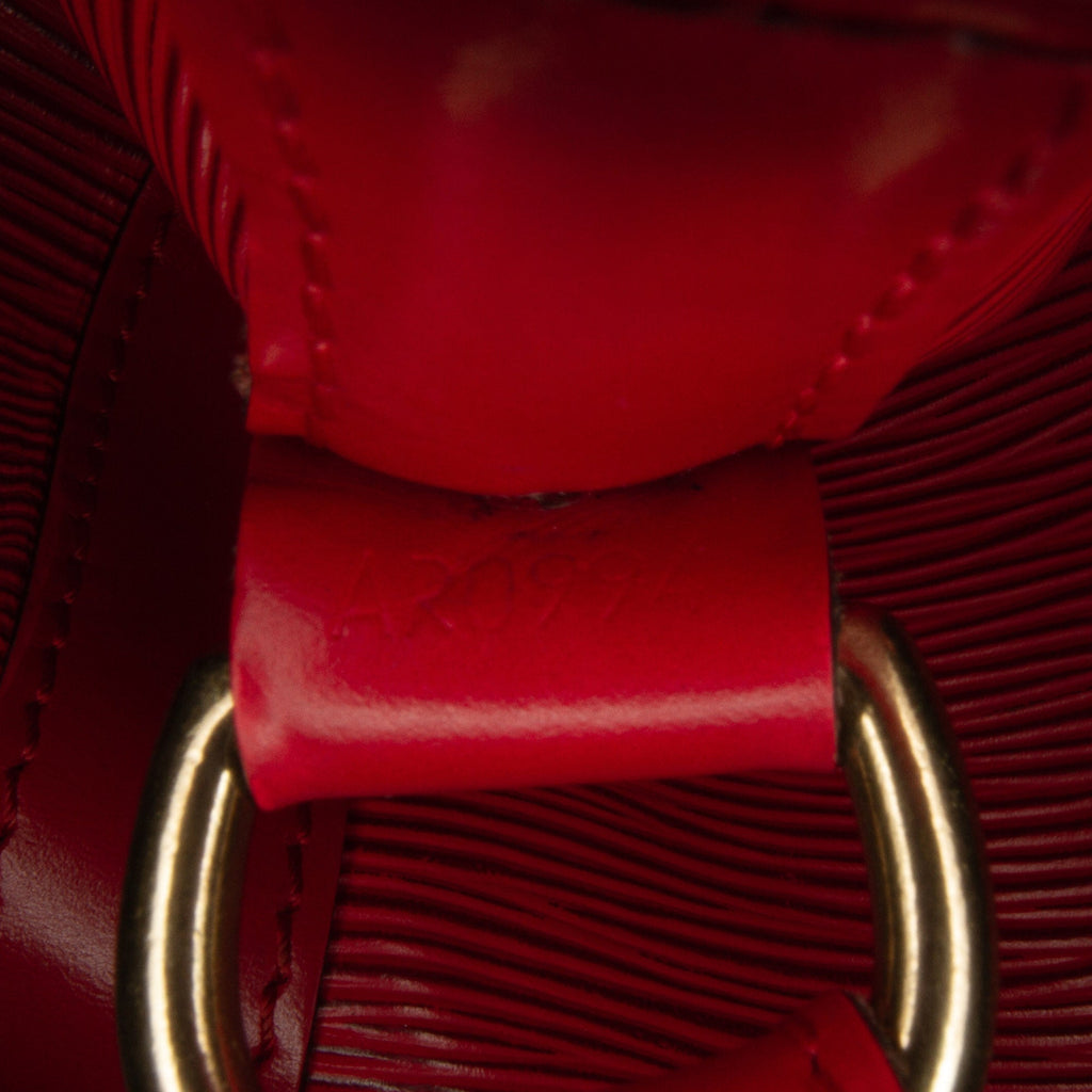 Red Louis Vuitton Epi Petit Noe Bucket Bag