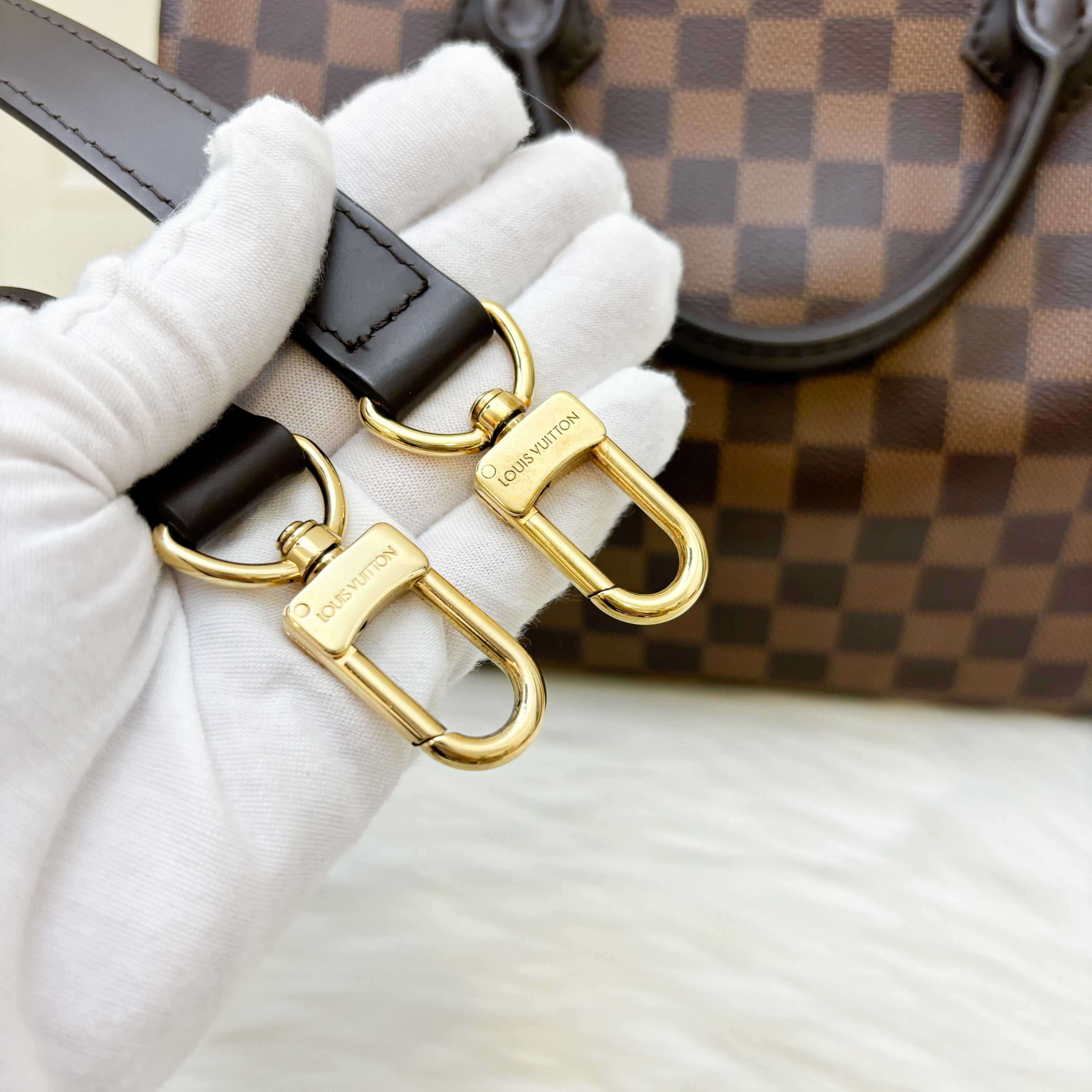 LV Speedy 30 Bandouliere in Damier Ebene Canvas GHW