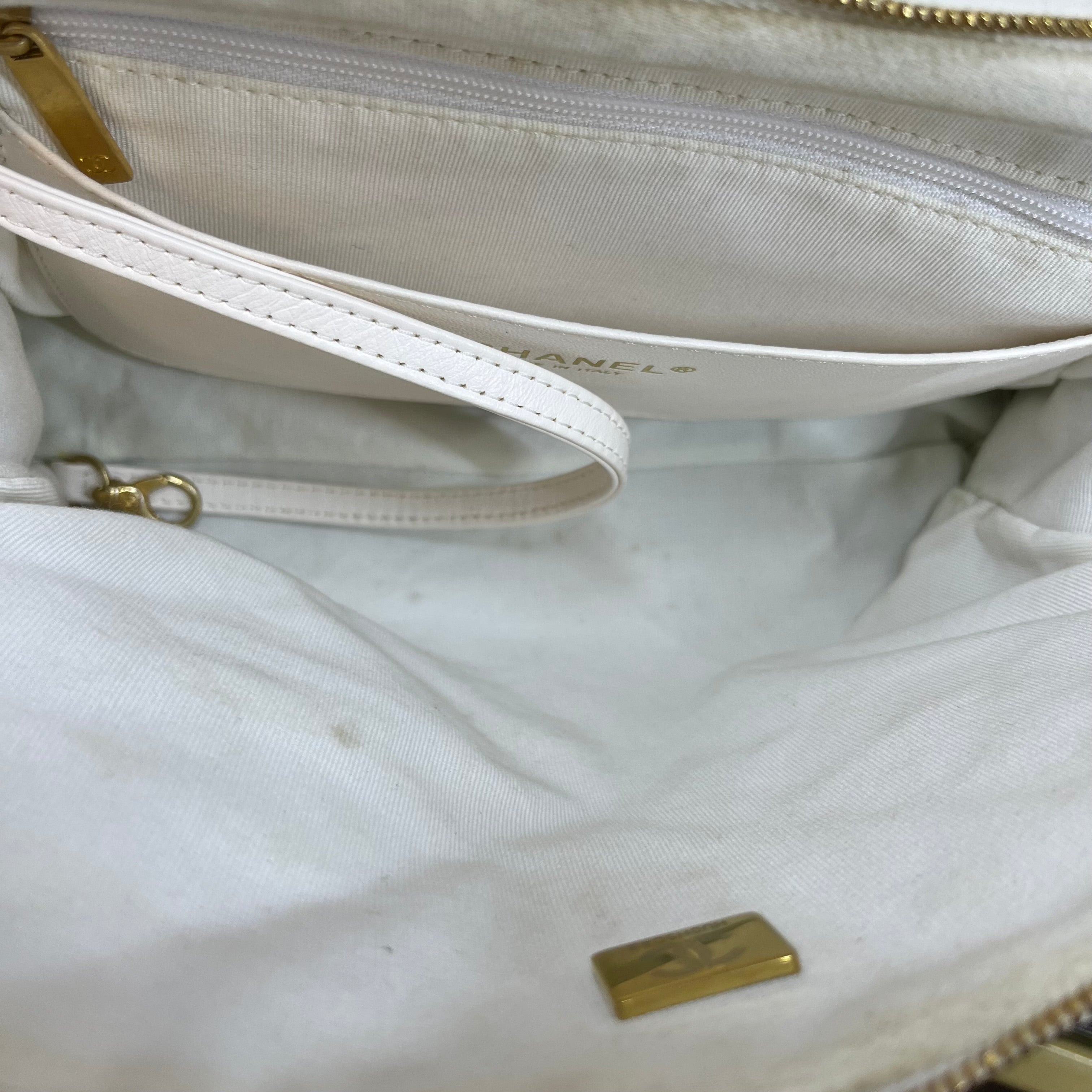 CHANEL Bowling Bag Quilted Aged Calfskin Satchel Bag