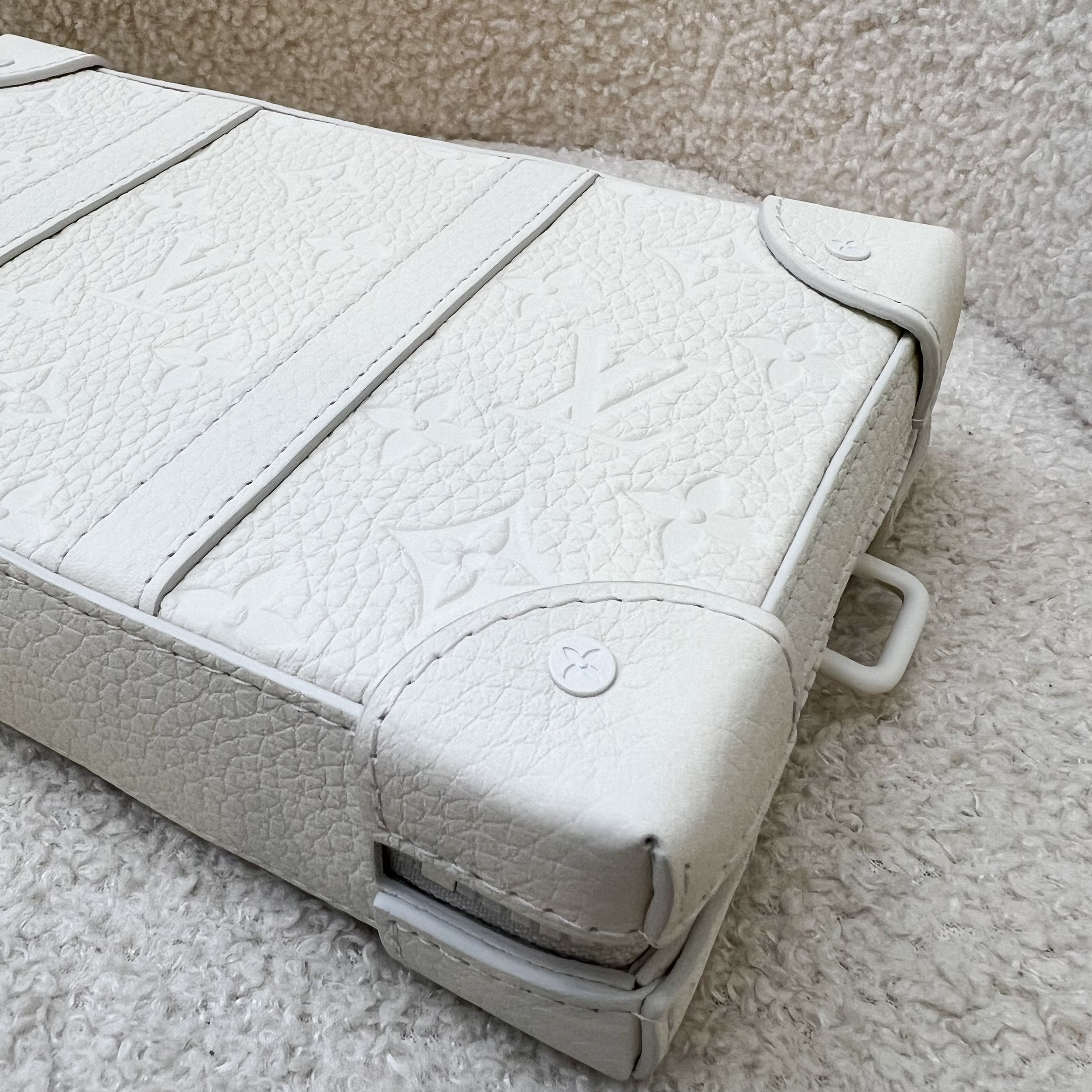 LV Soft Trunk Wallet with Graphic Print in Powder White Monogram and White HW