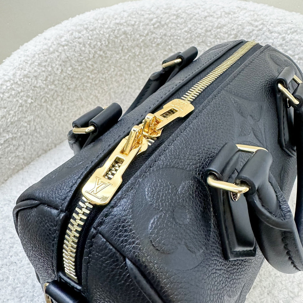 LV Speedy Bandouliere 20 in Black Giant Monogram Empreinte Leather and GHW