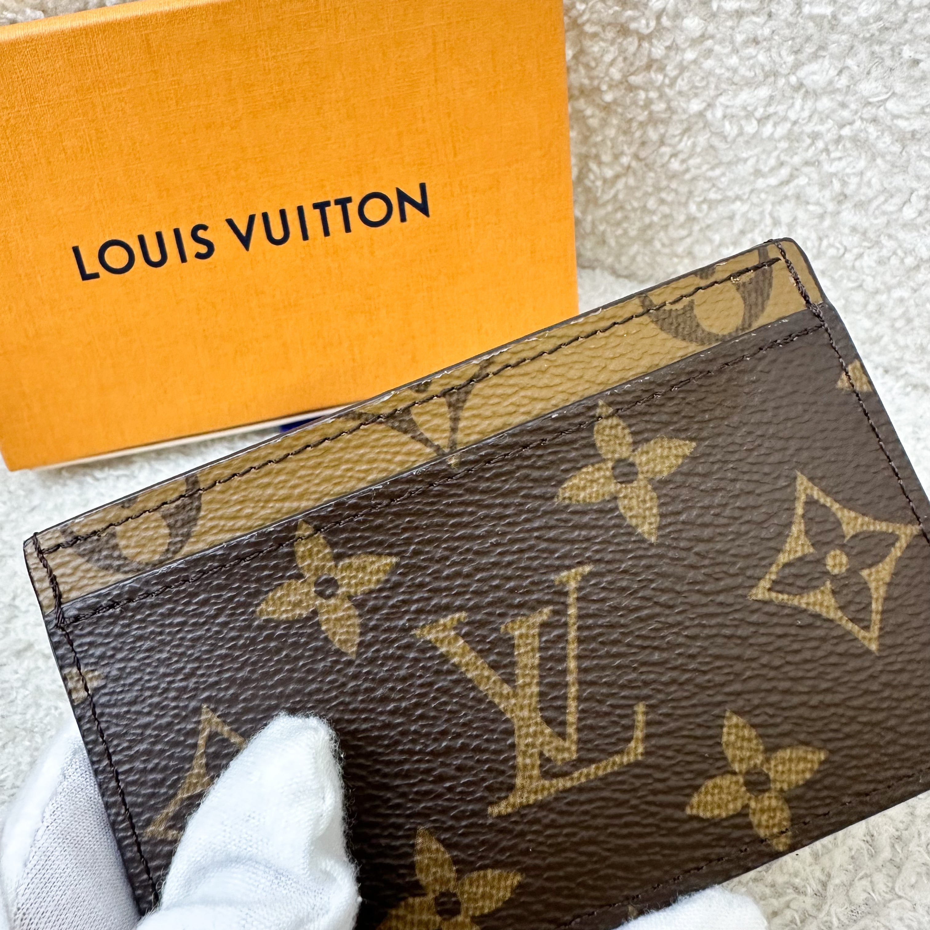 LV Flat Card Holder in Monogram & Reverse Monogram Canvas