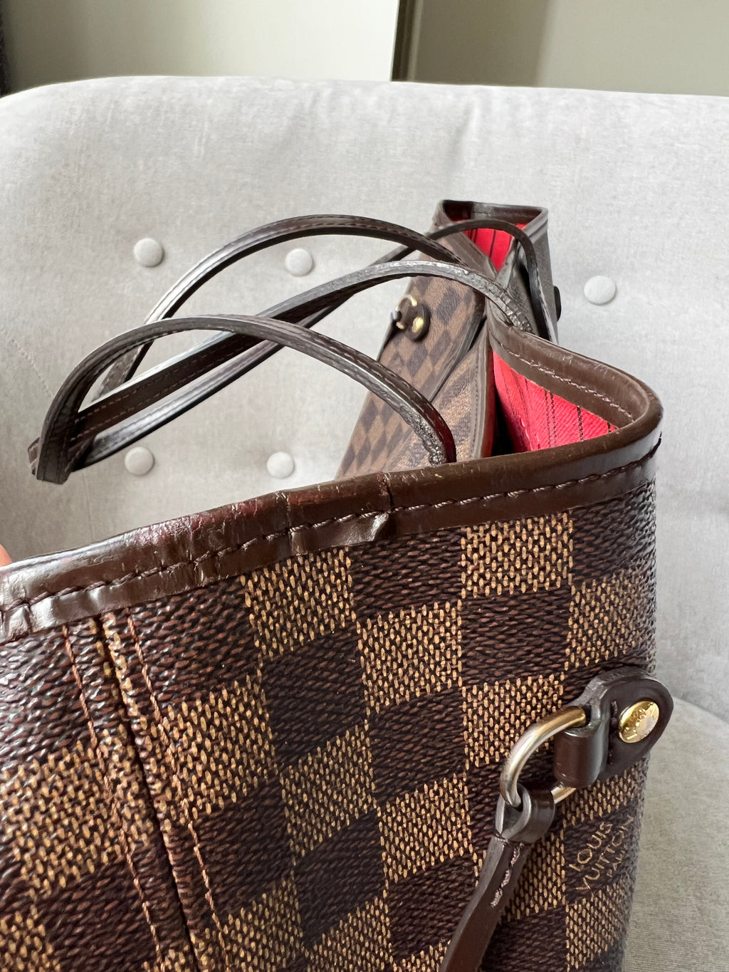 Louis Vuitton Neverfull MM Damier Ebene Cherry Interior (RRP £1,410)