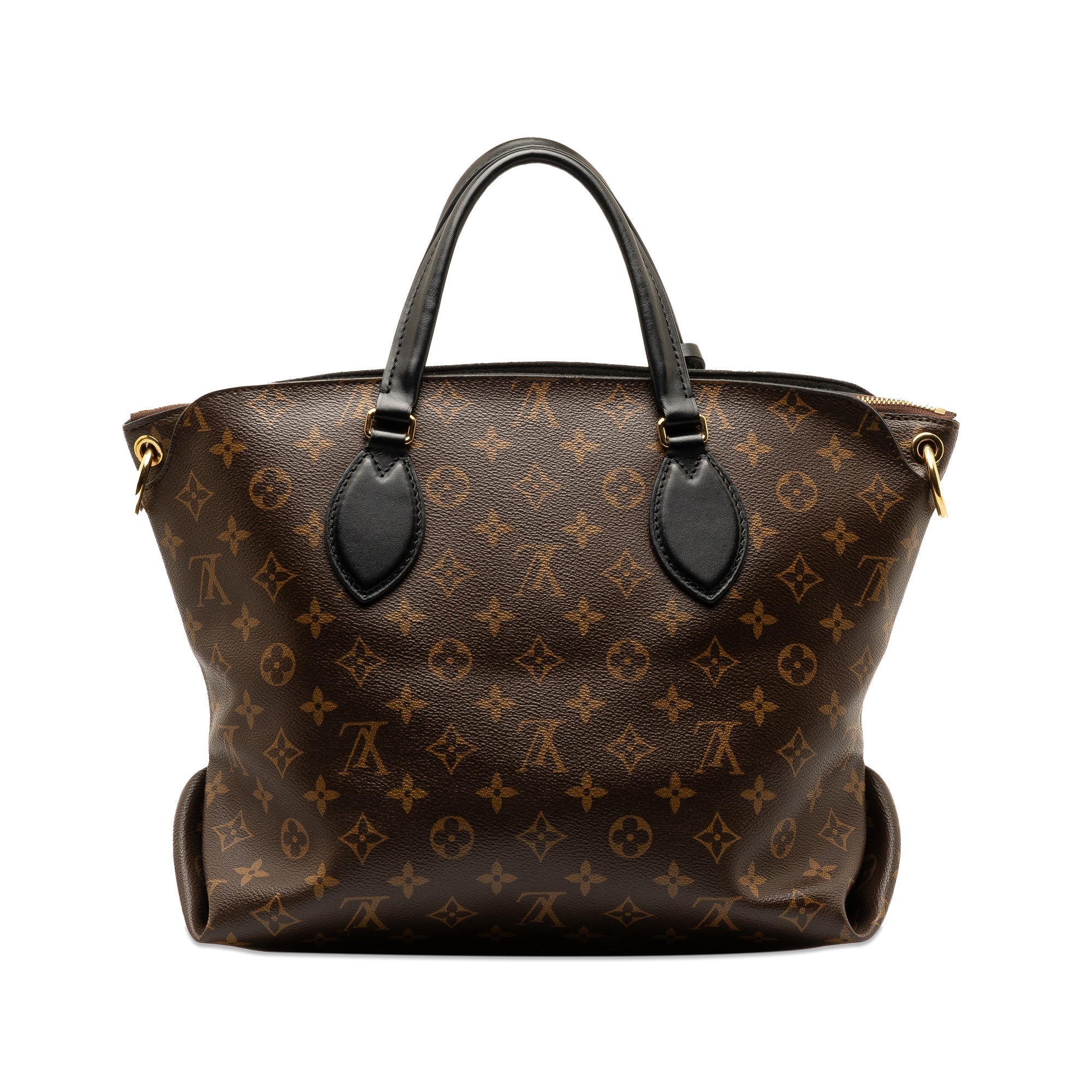 Brown Louis Vuitton Monogram Flower Zipped Tote PM Satchel