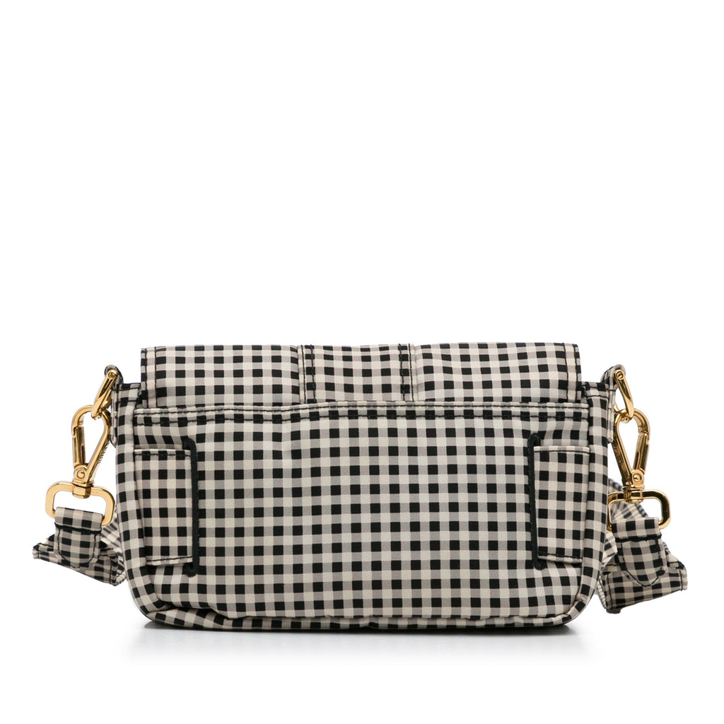 Fendi Joshua Vides Convertible Baguette White Black Checked Canvas