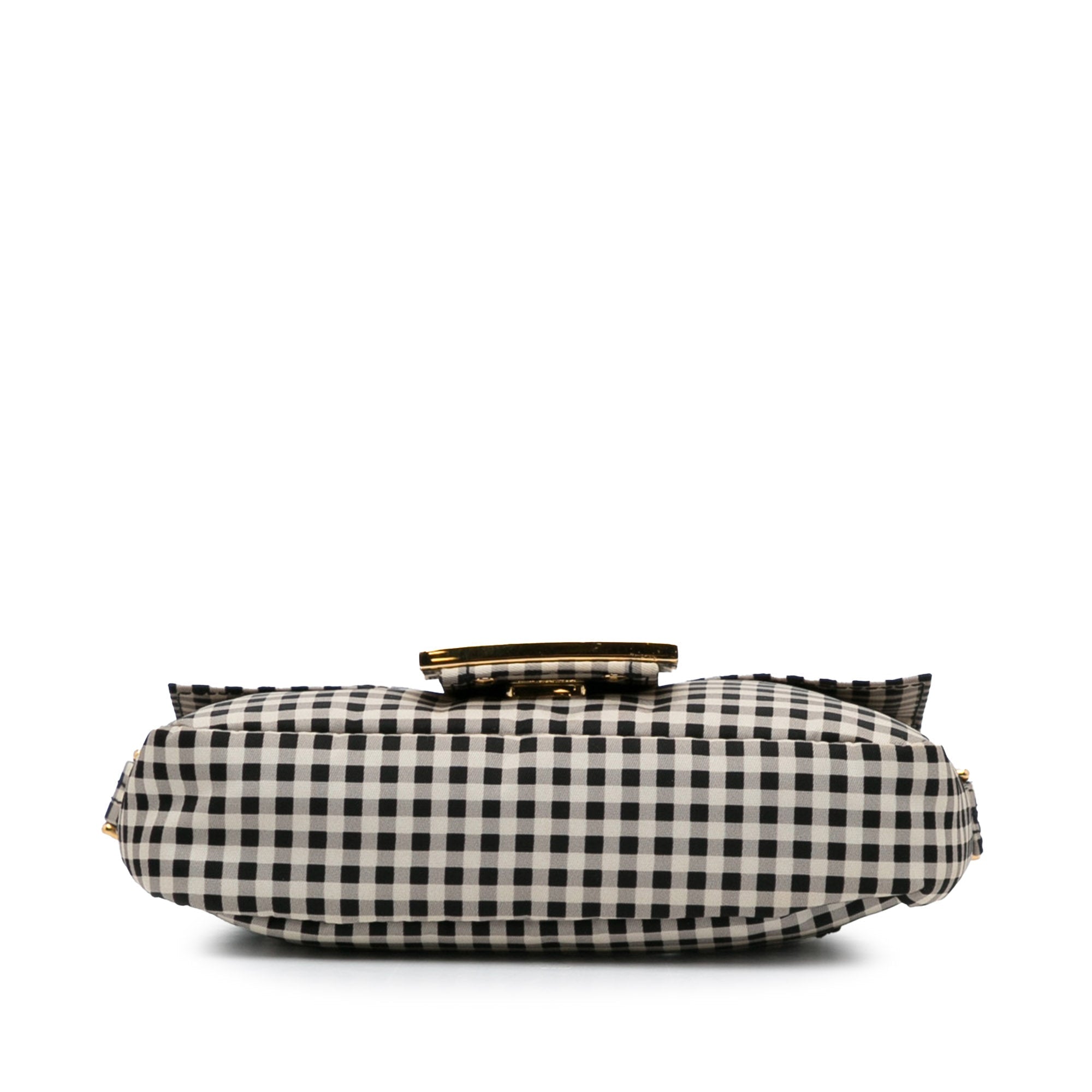 Fendi Joshua Vides Convertible Baguette White Black Checked Canvas