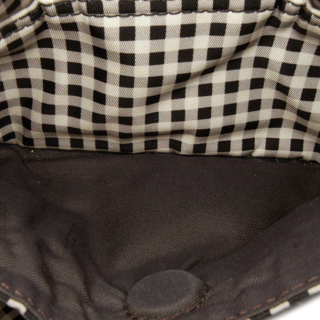 Fendi Joshua Vides Convertible Baguette White Black Checked Canvas
