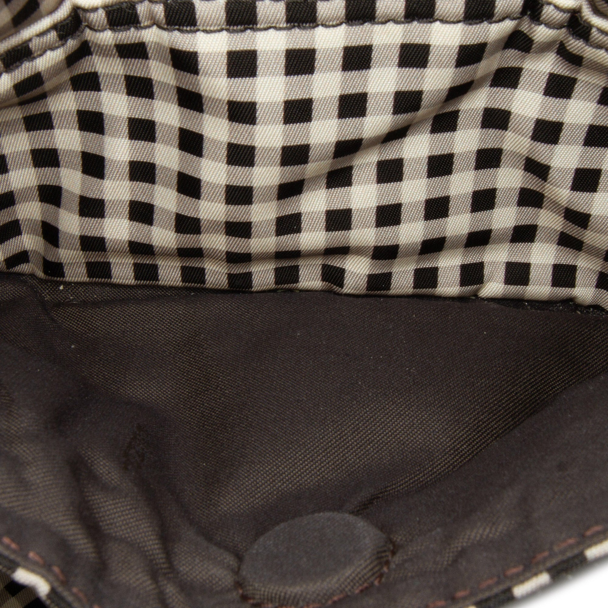Fendi Joshua Vides Convertible Baguette White Black Checked Canvas
