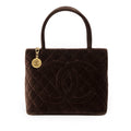 Brown Chanel Velvet Medallion Tote