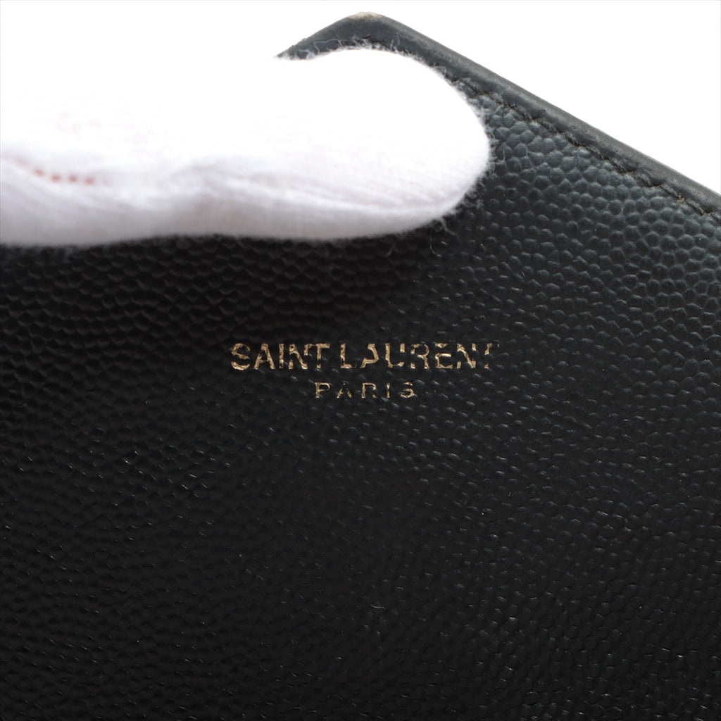 Saint Laurent V Stitch Envelop Long Wallet Black