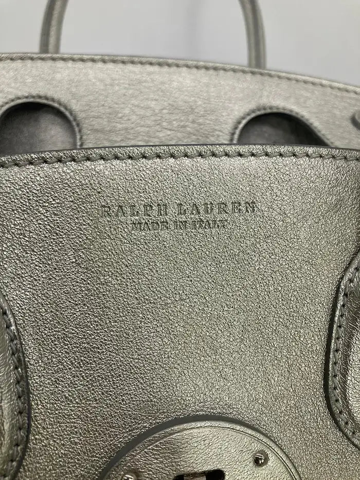 Ralph Lauren Silver Leather Rickey Bag