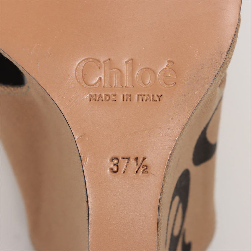 Chloe Verena Canvas  Leather Wedge Sandal