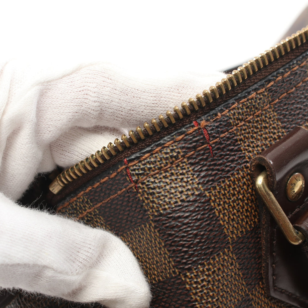 Speedy 25 Damier  Ebene Handbag PVC Leather Brown