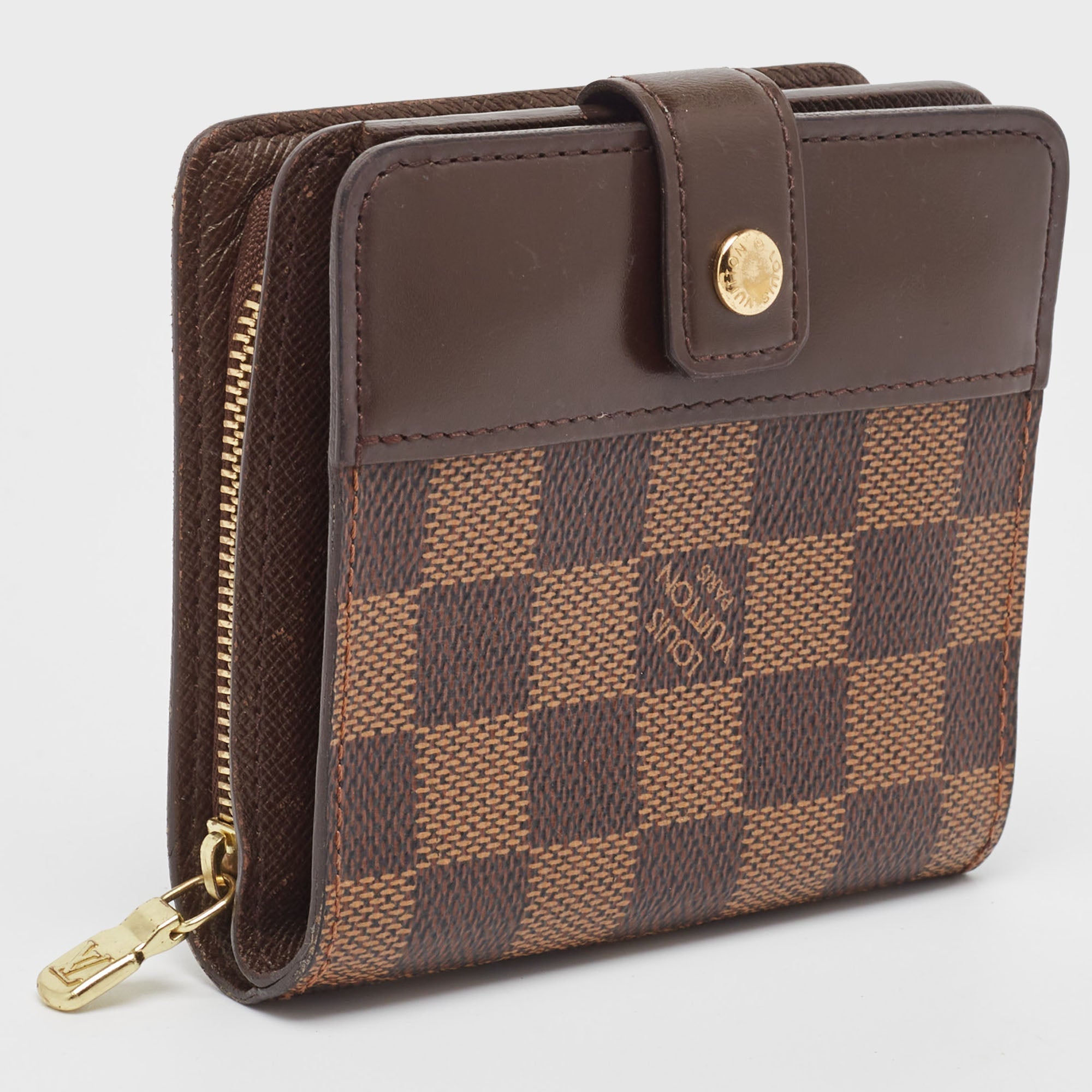 Louis Vuitton Damier Ebene Canvas Compact Zippy Wallet