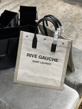 GLAMI Rive Gauche North/South Tote Bag In Printed Linen For Women 15.3in/39cm YSL 632539FAABR9083