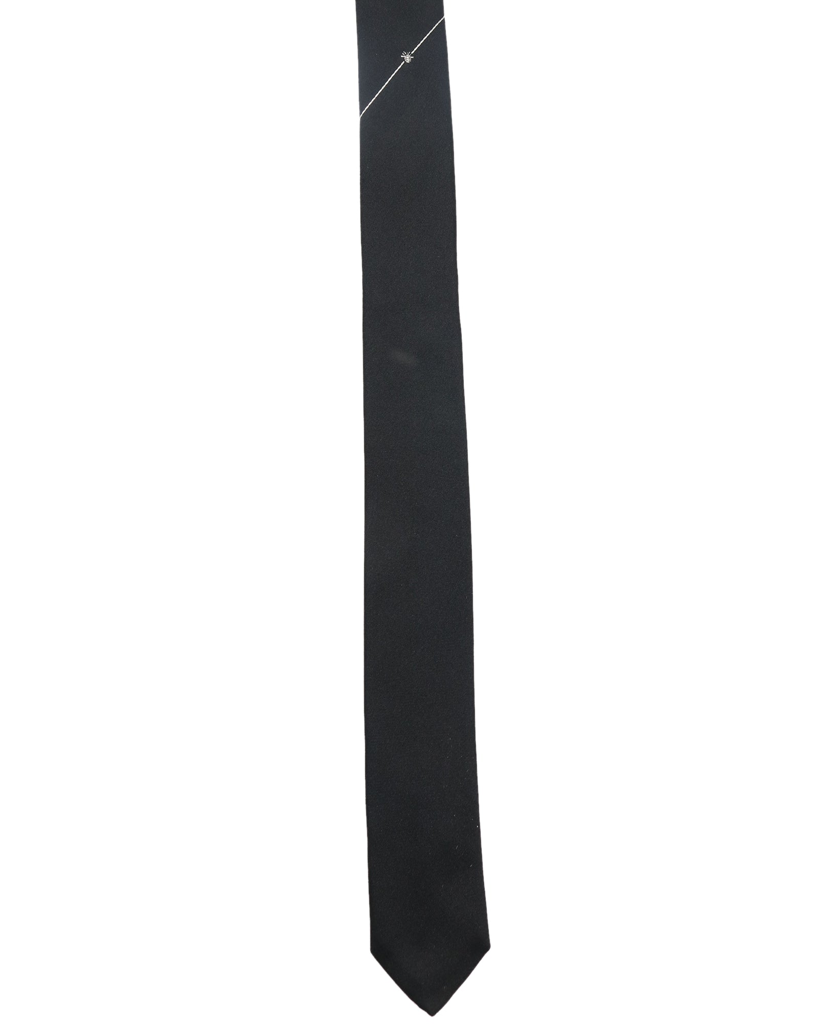 Dior Homme Beetle Skinny Tie in Black Silk