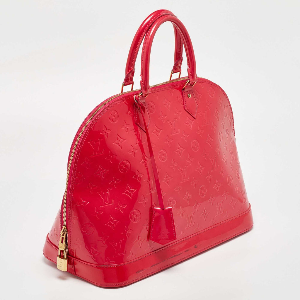 Louis Vuitton Rose Pop Monogram Vernis Alma Gm Bag