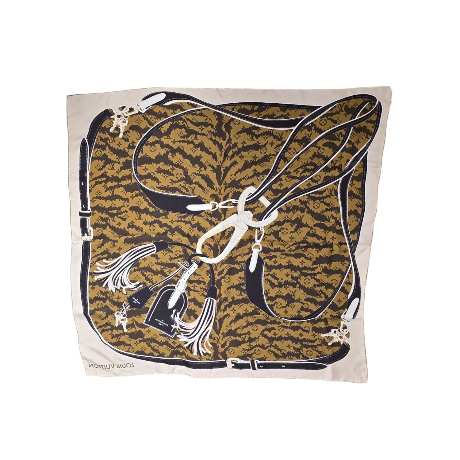 Louis Vuitton Tigergram Square 90 Silk Scarf