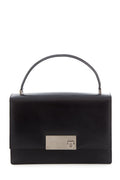 Salvatore Ferragamo Black Gancini Minio Leather Handbag