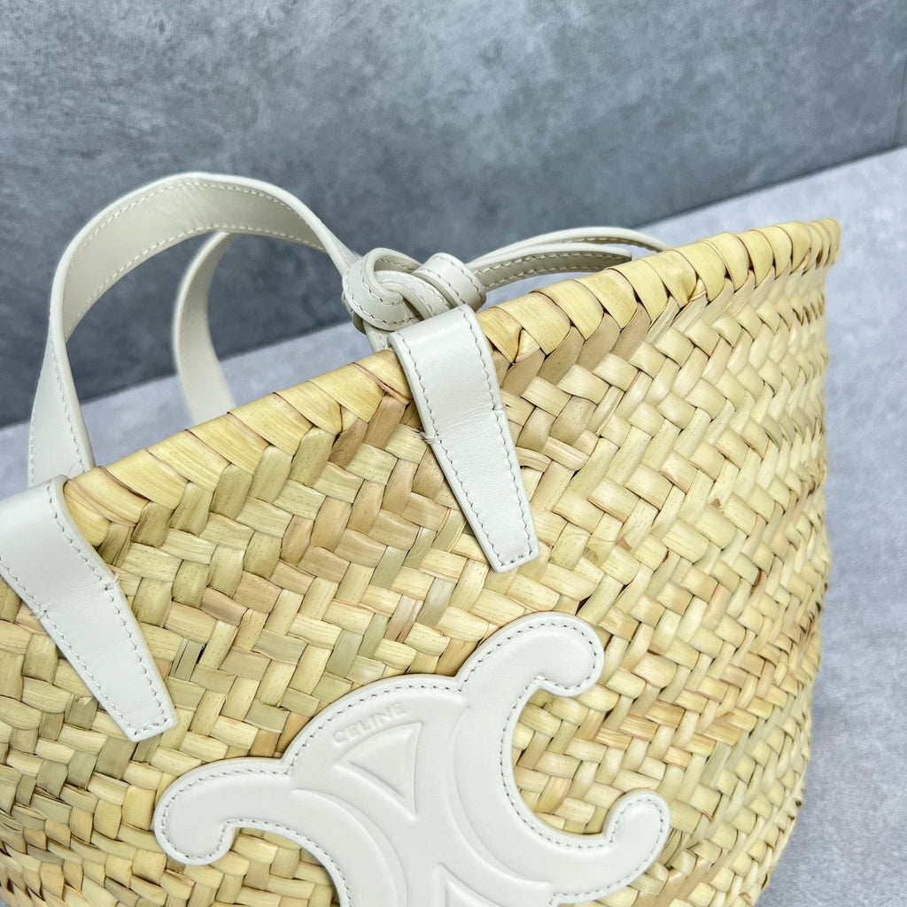 GLAMI Teen Triomphe GLAMI Classic Panier In Palm Leaves And Lizard White For Women 8in/20cm