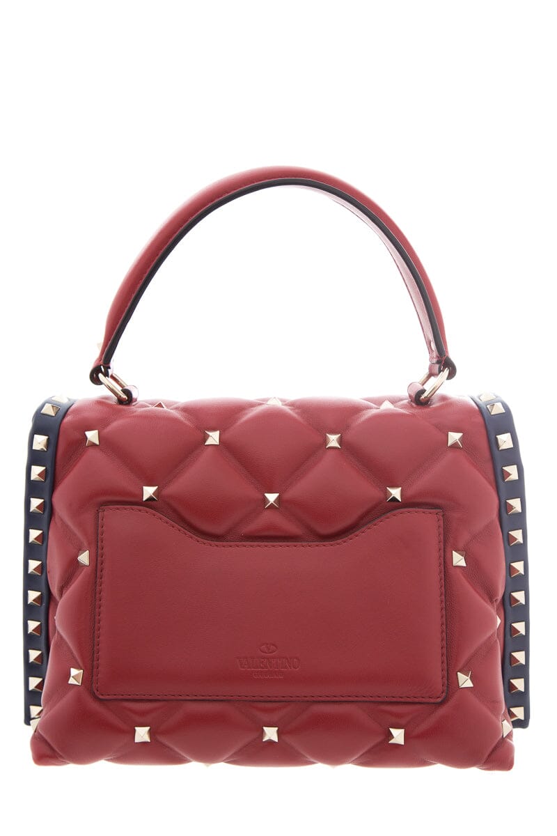 Valentino Navy & Red Leather Candystud Top Handle Handbag
